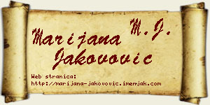 Marijana Jakovović vizit kartica